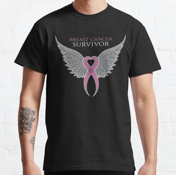 Breast Cancer Survivor Ribbon with Wings Classic T-Shirt RB2812 product Offical Breast Cancer Merch