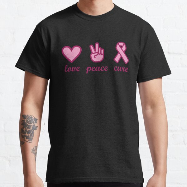 Love Peace Cure Breast Cancer Awareness Classic T-Shirt RB2812 product Offical Breast Cancer Merch