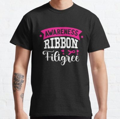 Awareness Ribbon Filigree Breast Cancer Awareness Classic T-Shirt RB2812 product Offical Breast Cancer Merch