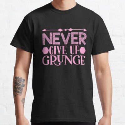 Never Give Up Grunge Breast Cancer Awareness Classic T-Shirt RB2812 product Offical Breast Cancer Merch