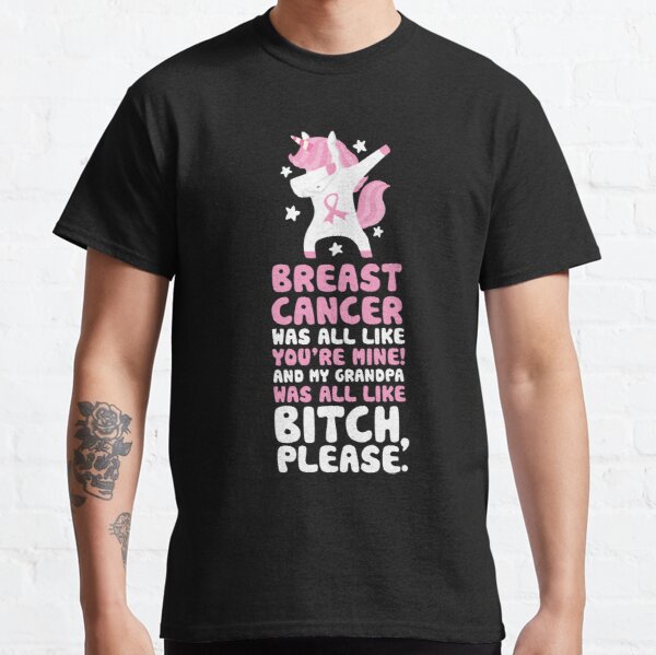 Breast Cancer Fighter Survivor My Grandpa Quote Unicorn Classic T-Shirt RB2812 product Offical Breast Cancer Merch