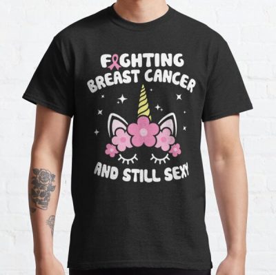 Fighting Breast Cancer And Still Sexy | Unicorn Face Classic T-Shirt RB2812 product Offical Breast Cancer Merch