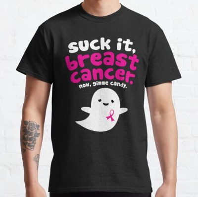 Suck It Breast Cancer Gimme Candy Quote Ghost Halloween Classic T-Shirt RB2812 product Offical Breast Cancer Merch