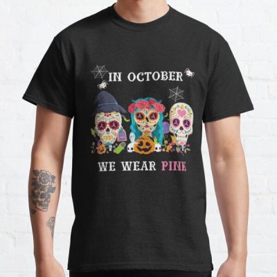 In October We Wear Pink Halloween Breast Cancer Awareness T-Shirt Classic T-Shirt RB2812 product Offical Breast Cancer Merch