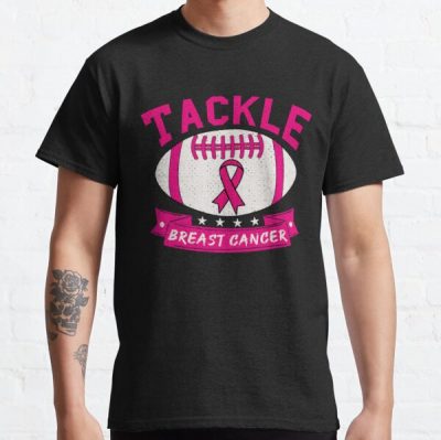 Womens Tackle Breast Cancer Awareness Football Pink Ribbon Classic T-Shirt RB2812 product Offical Breast Cancer Merch