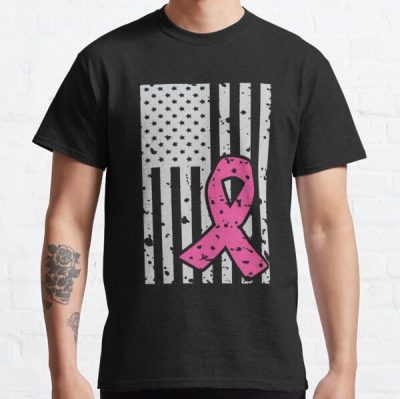 Breast Cancer American Flag Classic T-Shirt RB2812 product Offical Breast Cancer Merch