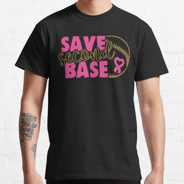 Save The Second Base Breast Cancer Baseball Mom Classic T-Shirt RB2812 product Offical Breast Cancer Merch