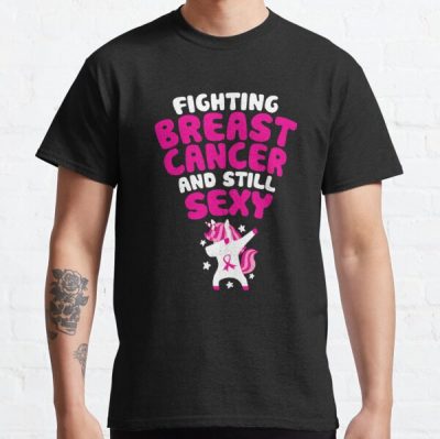 Fighting Breast Cancer And Still Sexy Dabbing Unicorn Classic T-Shirt RB2812 product Offical Breast Cancer Merch