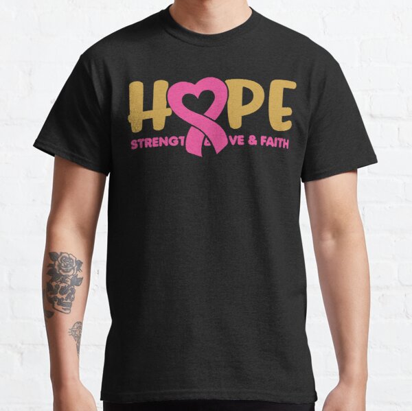 Hope, Strength, Believe, Faith, Breast Cancer Awareness Classic T-Shirt RB2812 product Offical Breast Cancer Merch