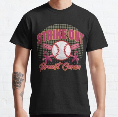 Strike Out Breast Cancer Softball Ball Pink Ribbon   Classic T-Shirt RB2812 product Offical Breast Cancer Merch