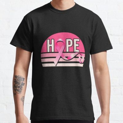 Hope Believe Fight Breast Cancer Pink Ribbon  Classic T-Shirt RB2812 product Offical Breast Cancer Merch