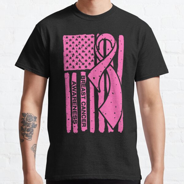 Breast Cancer Awareness Ribbon American Flag Classic T-Shirt RB2812 product Offical Breast Cancer Merch