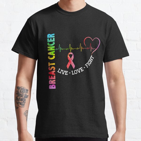 BREAST CANCER - LIVE LOVE FIGHT Classic T-Shirt RB2812 product Offical Breast Cancer Merch