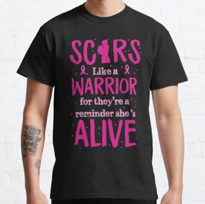 Scard Like A Warrior For Breast Cancer Awareness Classic T-Shirt RB2812 product Offical Breast Cancer Merch