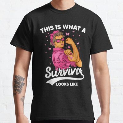 Proud Survivor of Breast Cancer Awareness Classic T-Shirt RB2812 product Offical Breast Cancer Merch