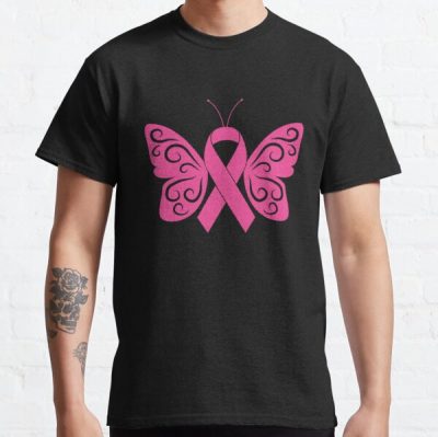 Pink Ribbon Butterfly Breast Cancer Awareness Classic T-Shirt RB2812 product Offical Breast Cancer Merch