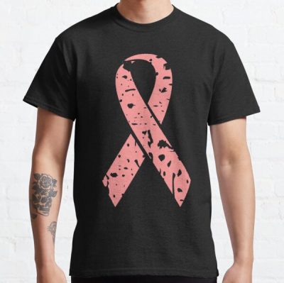 Pink Ribbon Grunge Vintage Breast Cancer Awareness Classic T-Shirt RB2812 product Offical Breast Cancer Merch