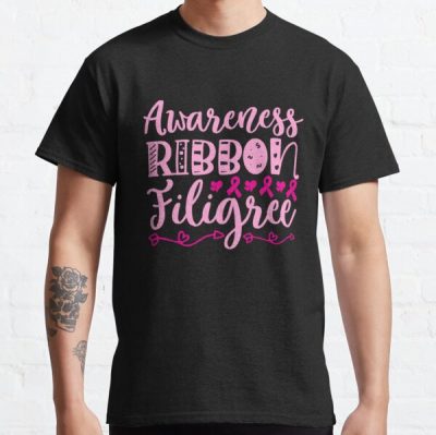 Awareness Ribbon Filigree Breast Cancer Awareness Classic T-Shirt RB2812 product Offical Breast Cancer Merch