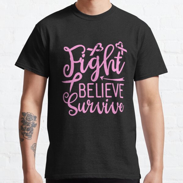 Fight Believe Survive Breast Cancer Awareness Classic T-Shirt RB2812 product Offical Breast Cancer Merch