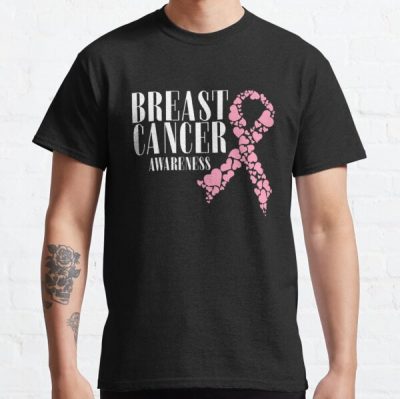 Pink Ribbon Heart Breast Cancer Awareness Classic T-Shirt RB2812 product Offical Breast Cancer Merch