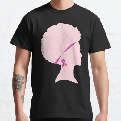 Pink Ribbon Afro Woman Breast Cancer Awareness Classic T-Shirt RB2812 product Offical Breast Cancer Merch