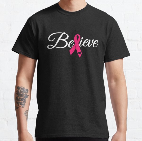 Believe Pink Ribbon Breast Cancer Awareness Classic T-Shirt RB2812 product Offical Breast Cancer Merch