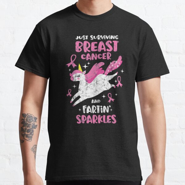 Surviving Breast Cancer Farting Sparkles Unicorn | Distressed Classic T-Shirt RB2812 product Offical Breast Cancer Merch