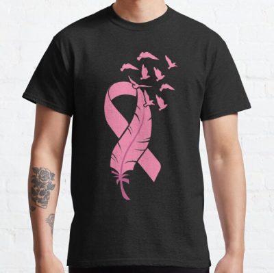 Pink Ribbon Feather Breast Cancer Awareness Classic T-Shirt RB2812 product Offical Breast Cancer Merch