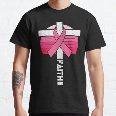 Faith Cross Pink Ribbon Breast Cancer Awareness Classic T-Shirt RB2812 product Offical Breast Cancer Merch