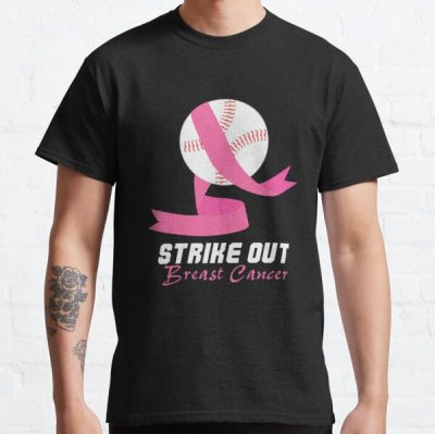 Strike Out Baseball Breast Cancer Awareness Classic T-Shirt RB2812 product Offical Breast Cancer Merch