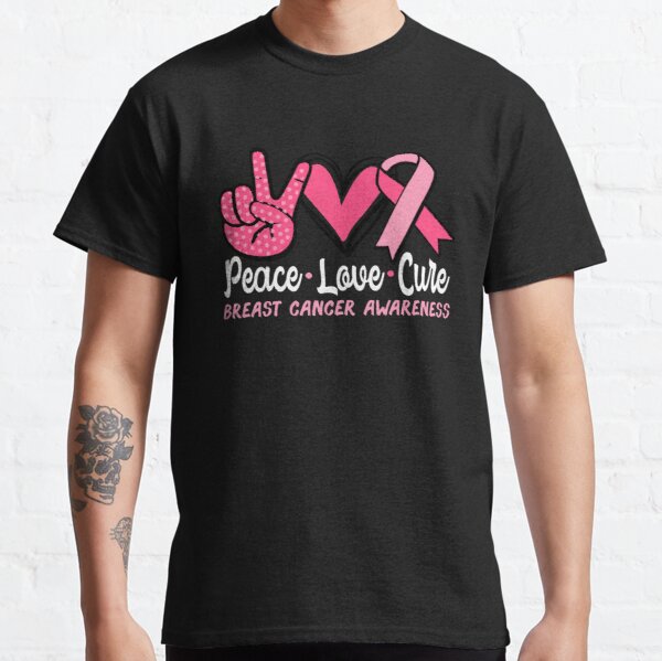 Peace Love Cure Breast Cancer Awareness Classic T-Shirt RB2812 product Offical Breast Cancer Merch