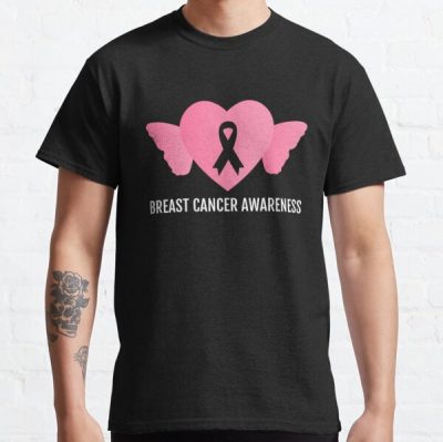 Pink Ribbon Heart Breast Cancer Awareness Classic T-Shirt RB2812 product Offical Breast Cancer Merch