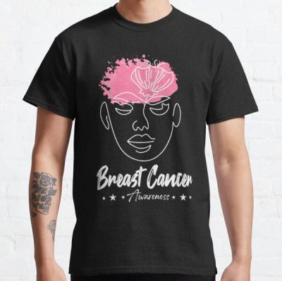 Pink Ribbon Flower Breast Cancer Awareness Classic T-Shirt RB2812 product Offical Breast Cancer Merch