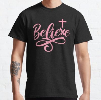 Believe Breast Cancer Awareness Classic T-Shirt RB2812 product Offical Breast Cancer Merch