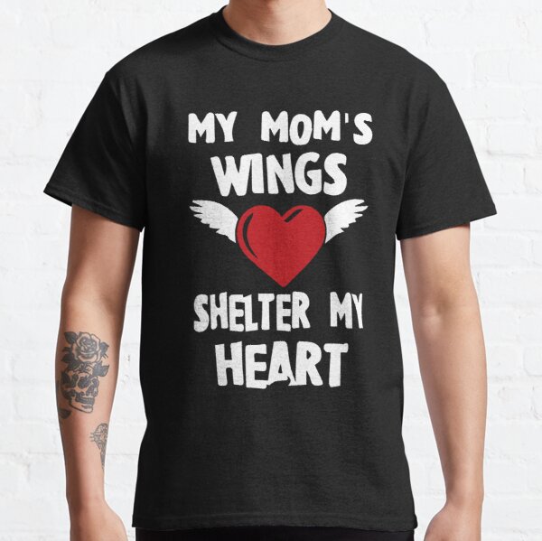 My Mom Wings Shelter My Heart Breast Cancer Classic T-Shirt RB2812 product Offical Breast Cancer Merch
