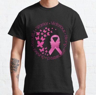 Breast Cancer Pink Ribbon Butterflies  Classic T-Shirt RB2812 product Offical Breast Cancer Merch