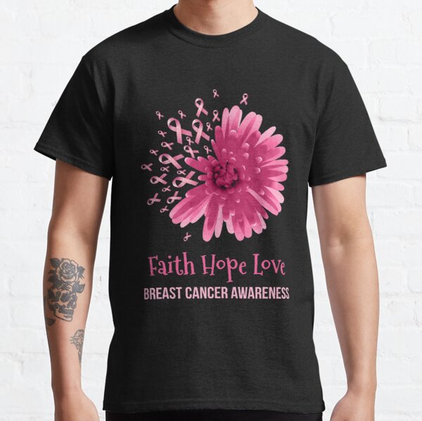 Flower Faith Hope Love Breast Cancer Awareness T-Shirt Classic T-Shirt RB2812 product Offical Breast Cancer Merch