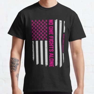 Patriotic American Flag Breast Cancer Awareness Classic T-Shirt RB2812 product Offical Breast Cancer Merch