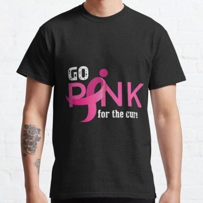 Go Pink For The Cure Breast Cancer Classic T-Shirt RB2812 product Offical Breast Cancer Merch