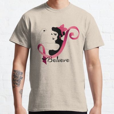 Believe Breast Cancer Awareness Ribbon Survivor Unisex Tee   Classic T-Shirt RB2812 product Offical Breast Cancer Merch