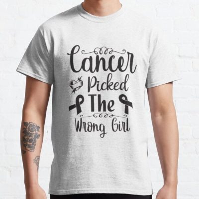 Cancer picked the wrong girl  , Breast Cancer Awareness T-Shirt, Motivational Shirt, Personalized Team Cancer Shirt , Cancer Support Team Tee Classic T-Shirt RB2812 product Offical Breast Cancer Merch