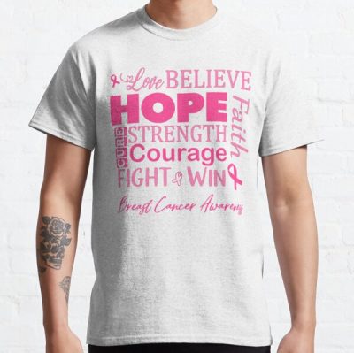 Love Believe Hope Breast Cancer Awareness Classic T-Shirt RB2812 product Offical Breast Cancer Merch