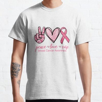 Peace love cure breast cancer - LQT Classic T-Shirt RB2812 product Offical Breast Cancer Merch