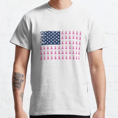 breast cancer AMERICAN FLAG Classic T-Shirt RB2812 product Offical Breast Cancer Merch
