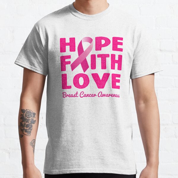 Breast Cancer Awareness Month Hope Faith Love Pink Ribbon Classic T-Shirt RB2812 product Offical Breast Cancer Merch